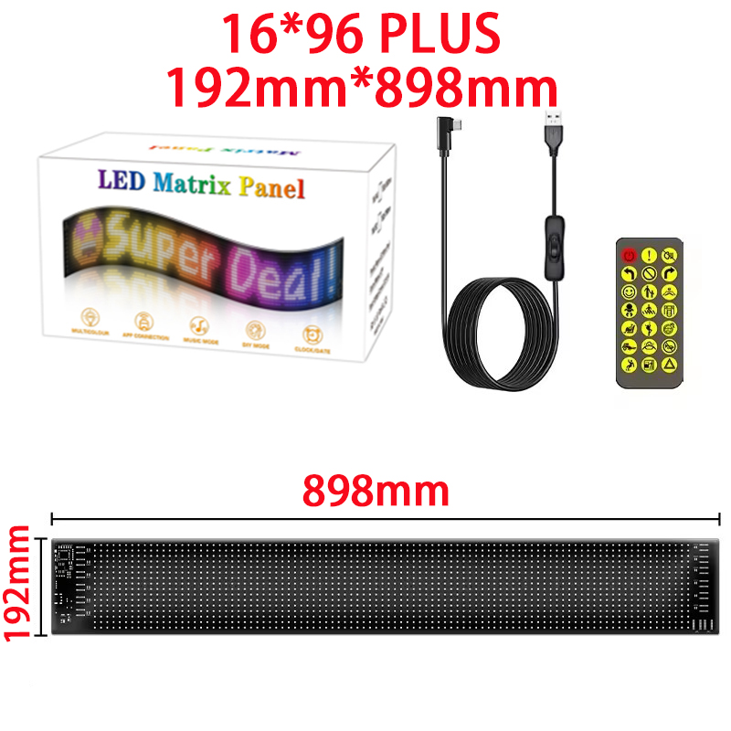 Pixel Art Led Panel - 【16x96 LED PLus】【192mm*898mm】【120mm*595mm】16x96 Truck Eyes RGB
