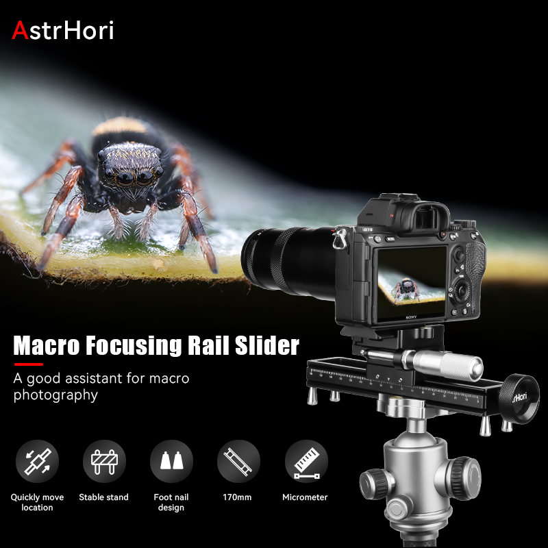 Camera Slider Rail - AstrHori 170MM przenośny stop aluminium makro