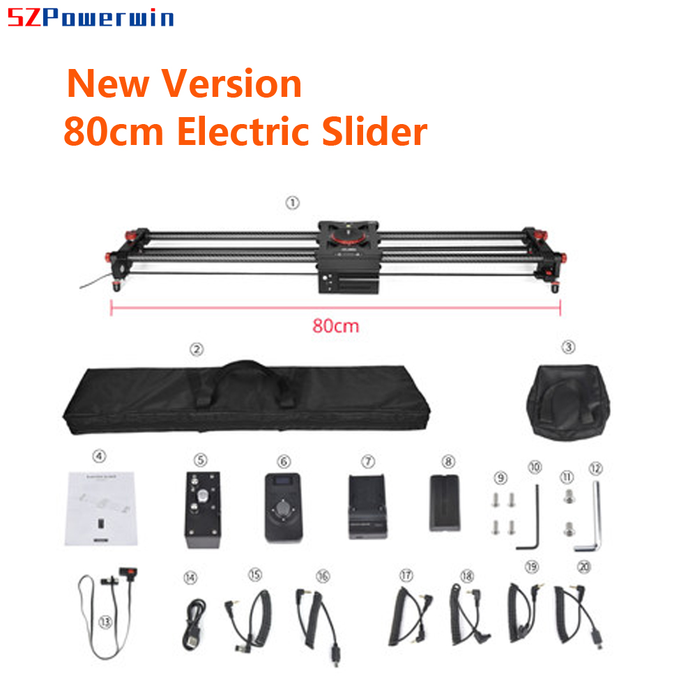 Camera Slider Rail - SZPowerwin 80CM Profesjonalny Elektryczny Slider Kamerowy