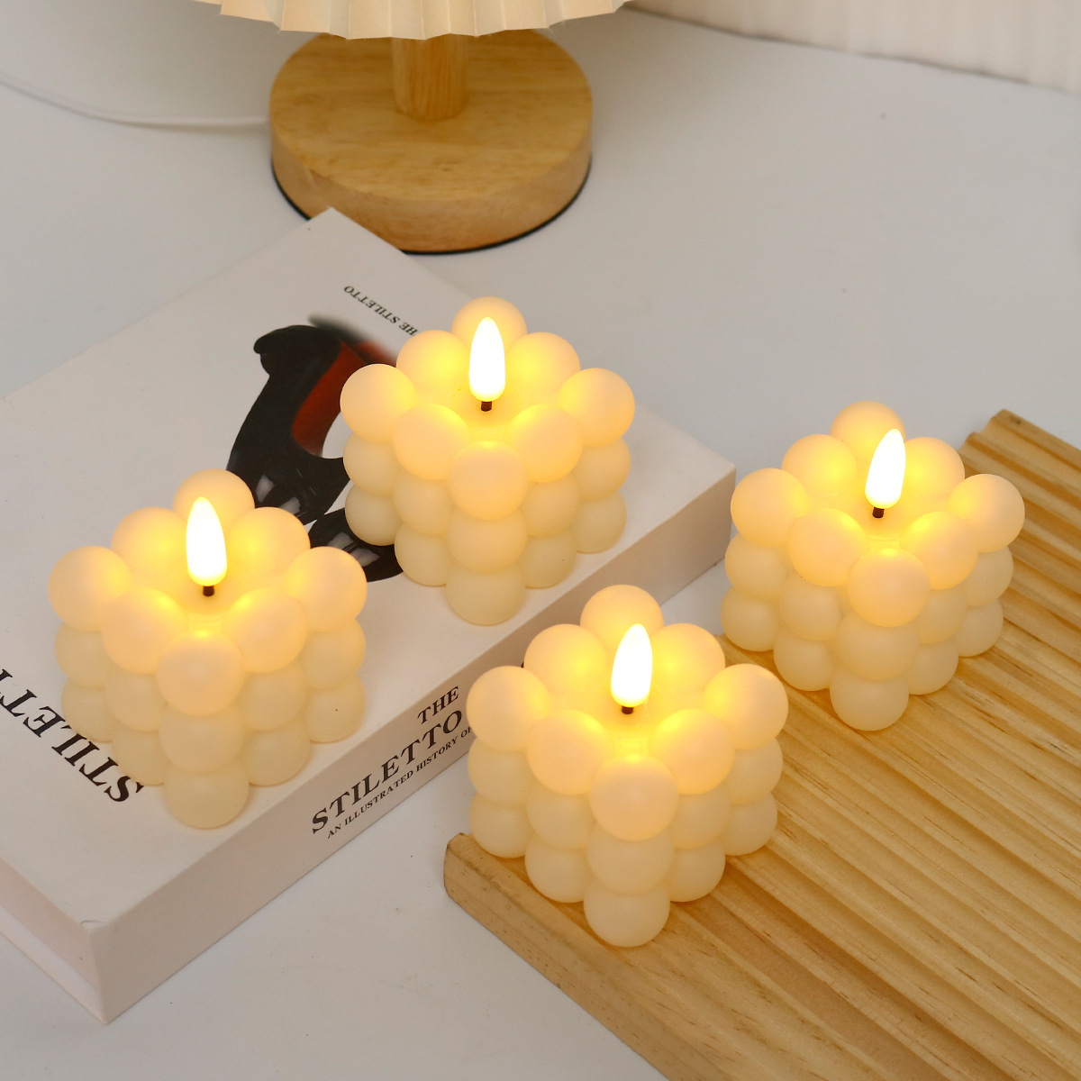 Świeca LED w kształcie kostki  – Photography Wedding recenzja i cena
