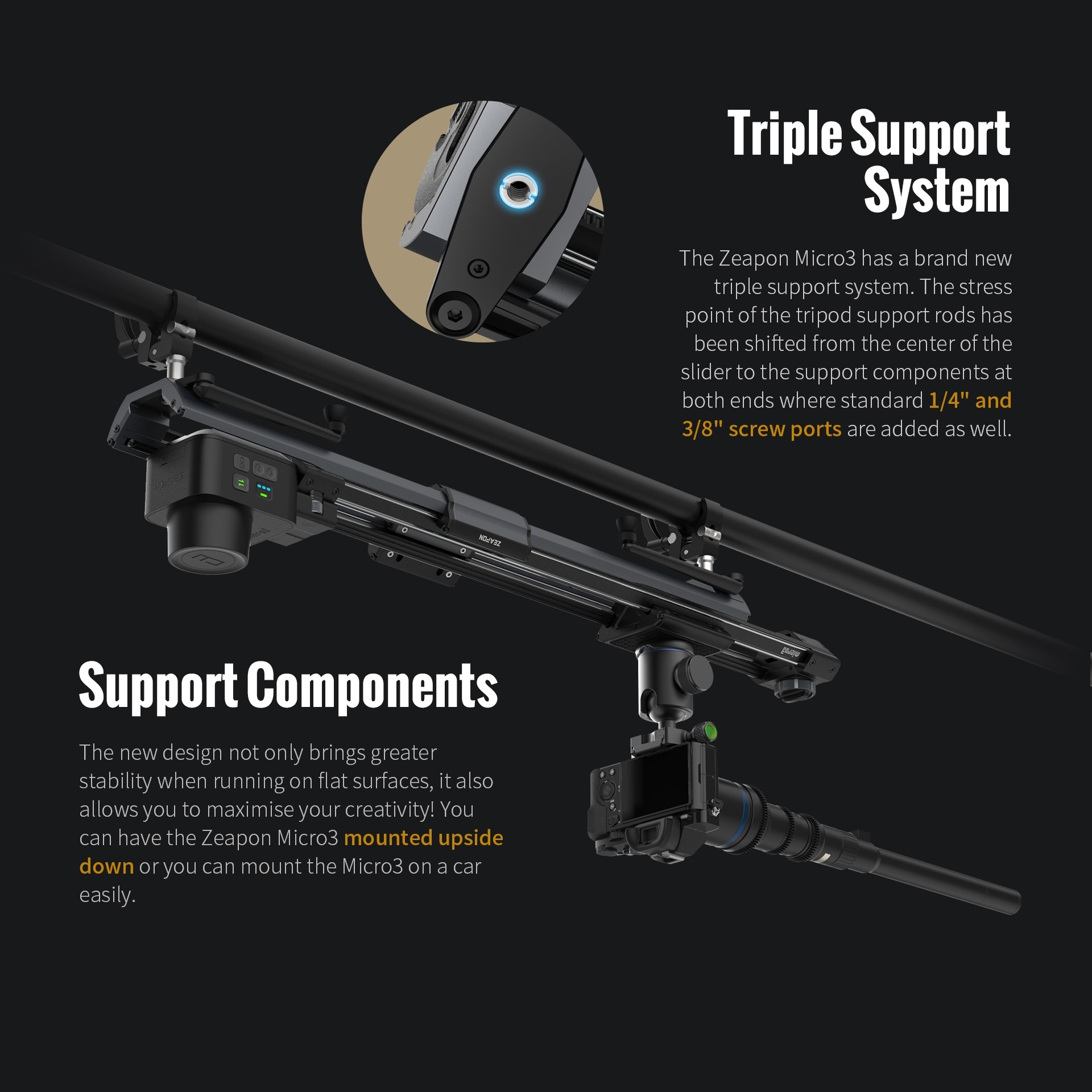 ZEAPON Micro 3 E500 E700 E1000 – Camera Slider Rail recenzja i cena